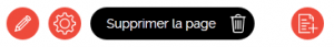 Bouton supprimer page projet